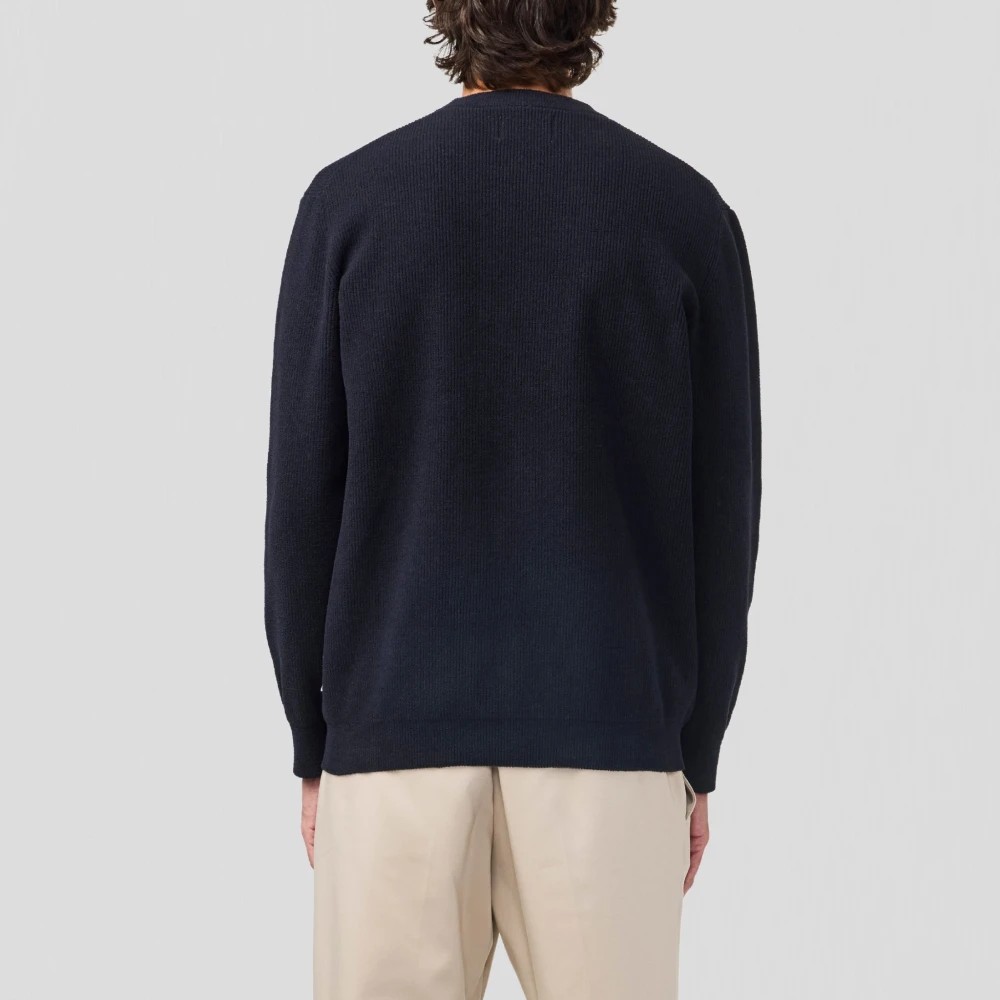 Nn07 Zwarte Crewneck Sweater met Modedetails Blue Heren