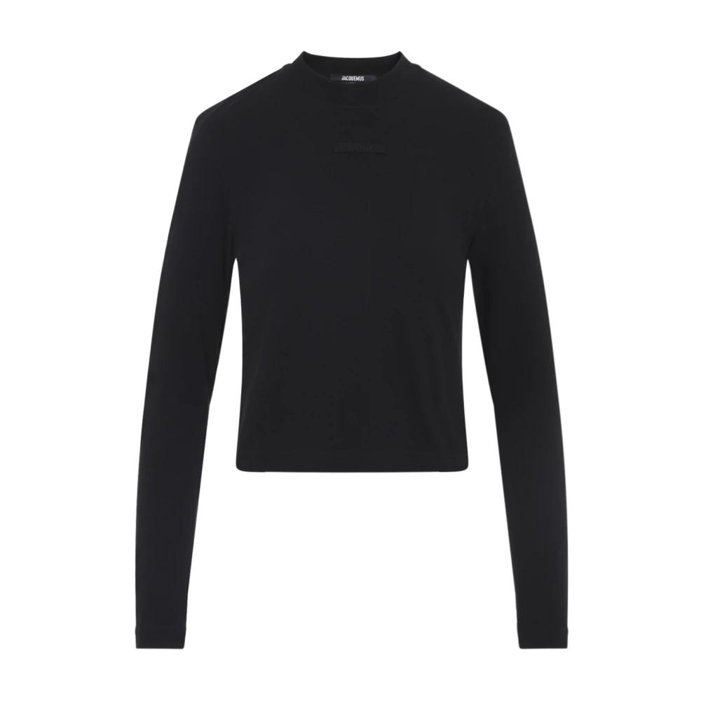 Jacquemus Black Long Sleeve T-Shirts, Female, L, The Gros Grain T-Shirt