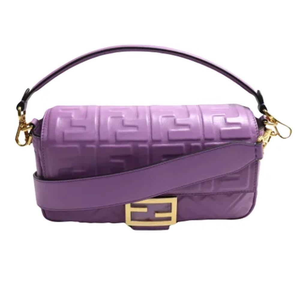 Fendi Vintage Pre-owned Leather shoulder-bags Purple Dames