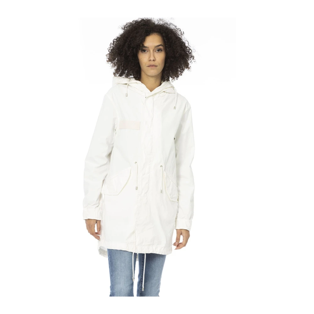 Mr&Mrs Italy Lange Parka Jas met Verstelbare Capuchon White Dames