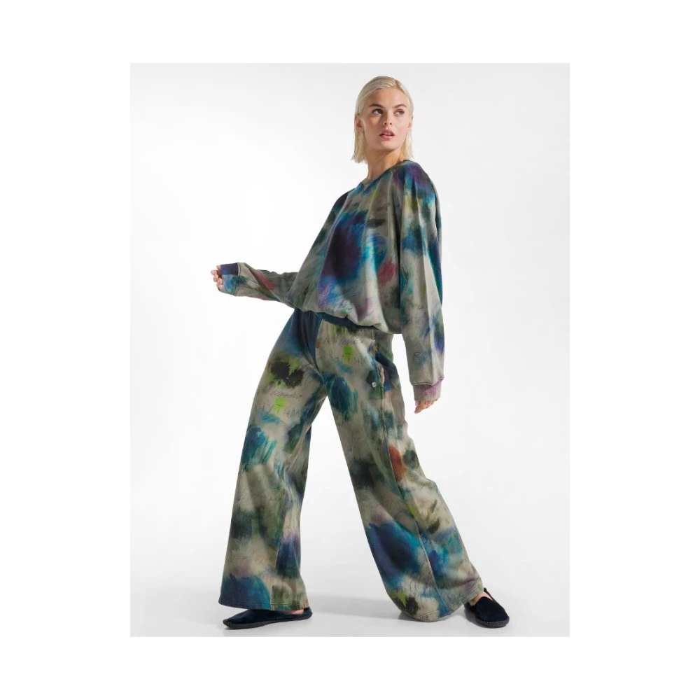 Deha Gedrukte Katoenen Jurk Hoge Taille Comfort Fit Multicolor Dames