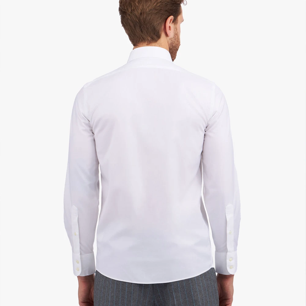 Brooks Brothers Slim Fit Non-Iron Stretch Katoenen Overhemd met Engelse Spread Collar White Heren