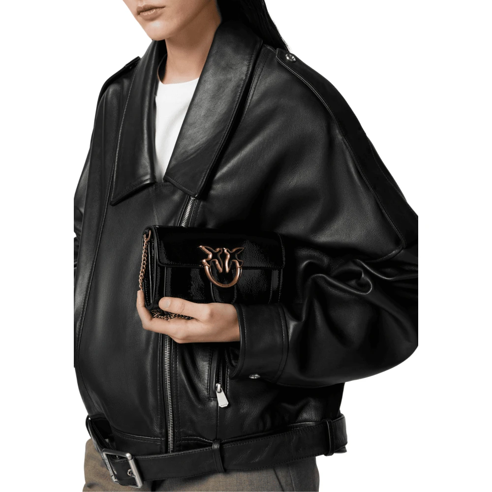 pinko Mini zwart antiek goud tas Black Dames