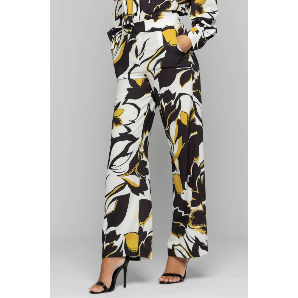 Kocca Wijde broek met exotisch patroon Multicolor Dames