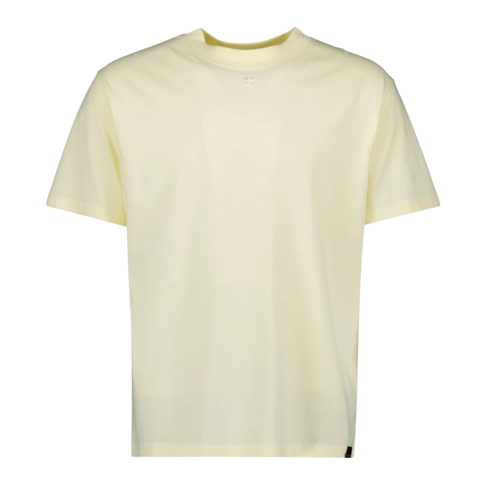 Courrèges Men's Yellow T-Shirts, Xs, Oversize T-Shirt With Embroidered Logo