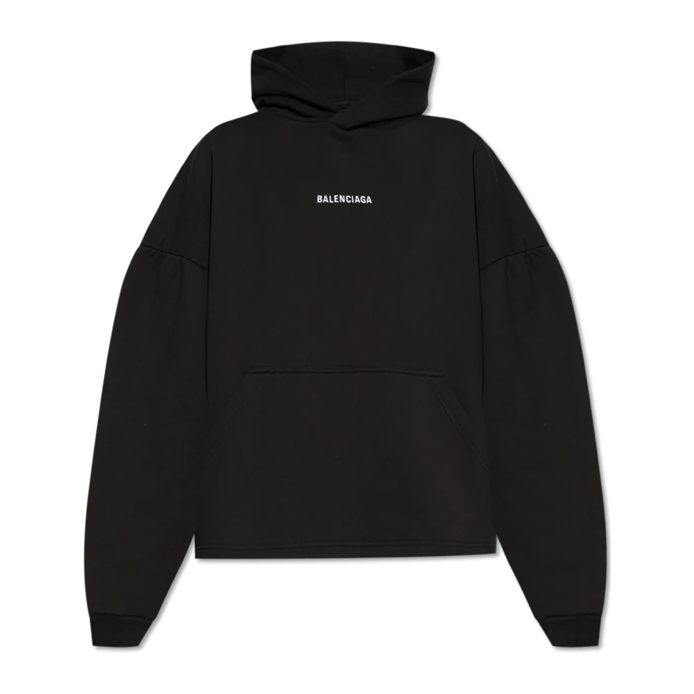 Balenciaga Streetwear Hoodie met iconisch logo Black Dames