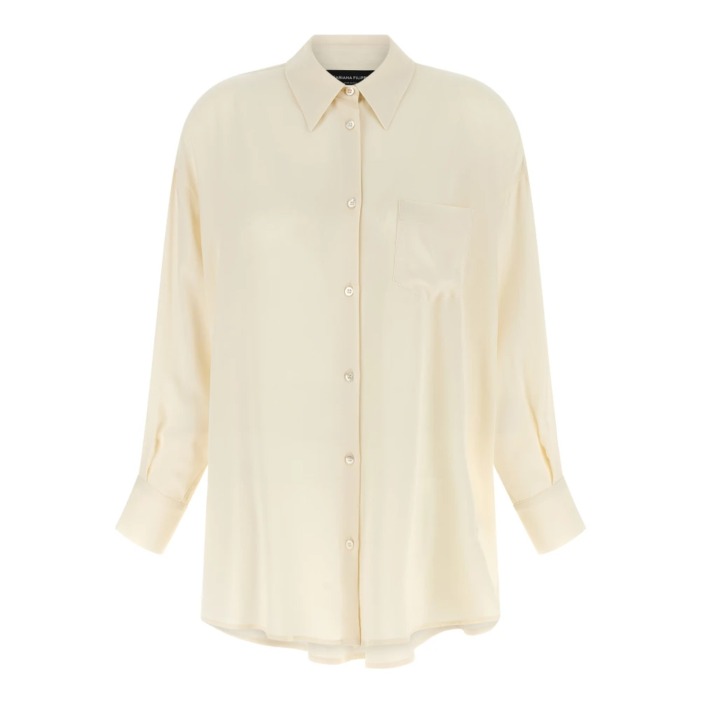 Fabiana Filippi Beige Fluid Silk Blend Shirt - Female - Shirts - 2XS - Blouses & Shirts