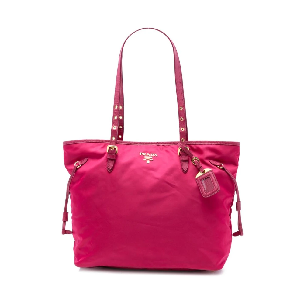 Prada Vintage Women's Pink Pre-Owned Vintage Nylon Tote Bag