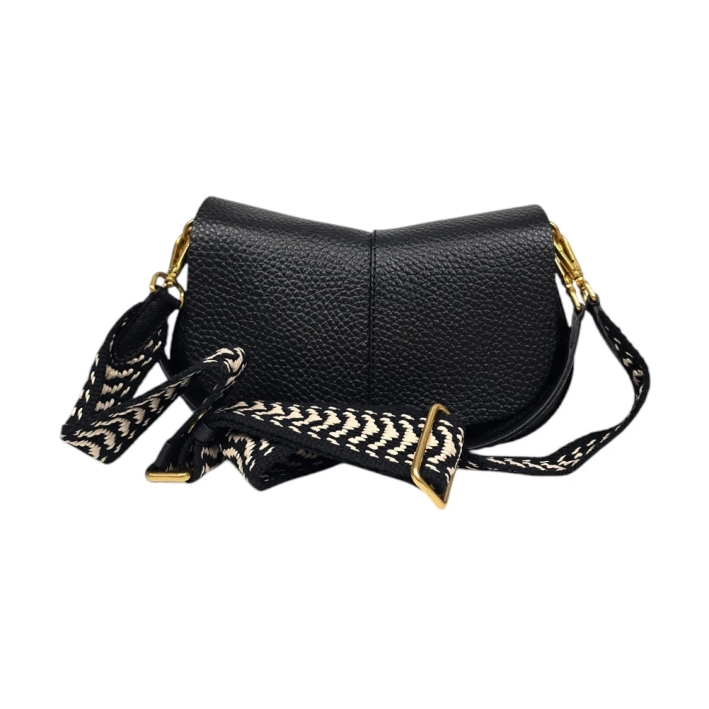 Gianni Chiarini Zwarte Leren Ronde Tas Black Dames