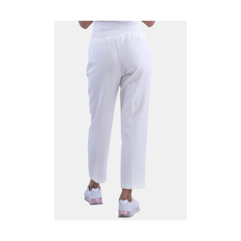Fracomina Jogger-stijl Hoge Taille Broek White Dames
