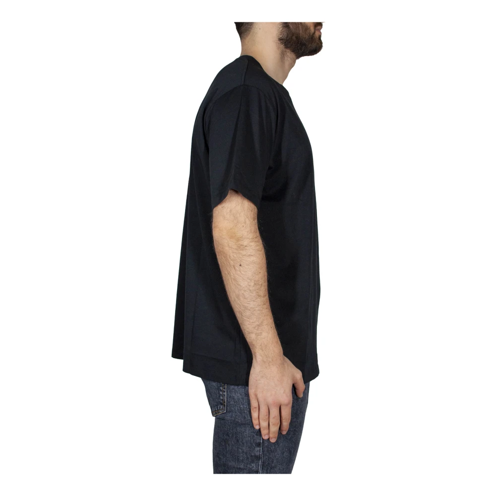 Balmain Zwart Logo Patch T-Shirt Trendy Stijl Black Heren