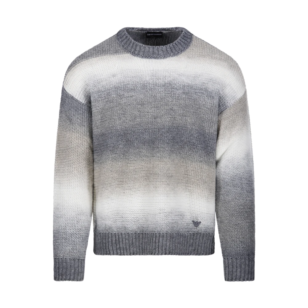 Emporio Armani Melange Ronde Hals Pullover Gray Heren