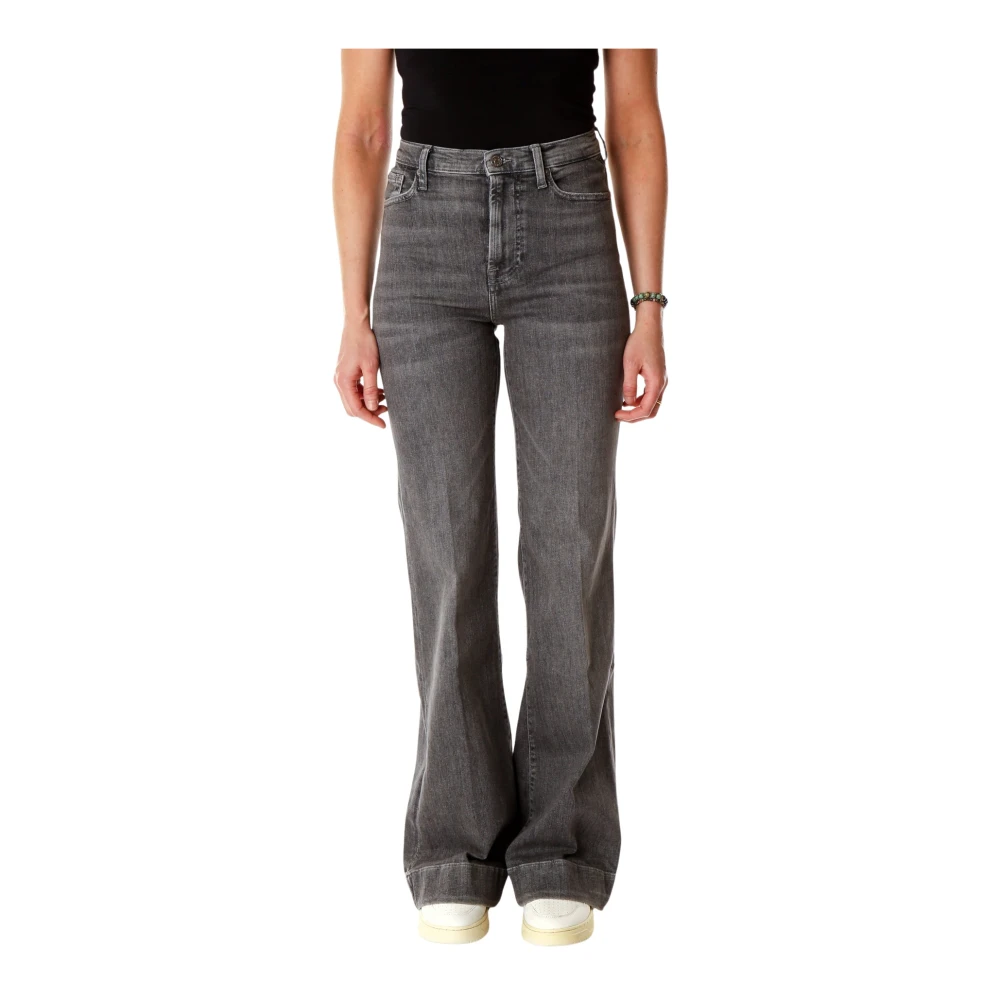 7 For All Mankind Modern Dojo High Waist Flared Jeans - Female - Flare Jeans - Gray - W26 - Jeans