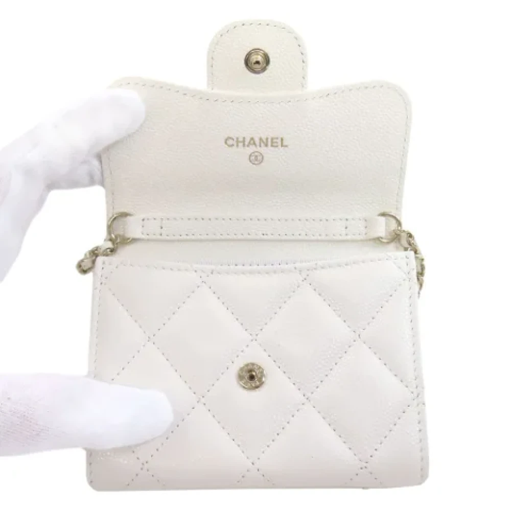 Chanel Vintage Pre-owned Leather wallets White Dames