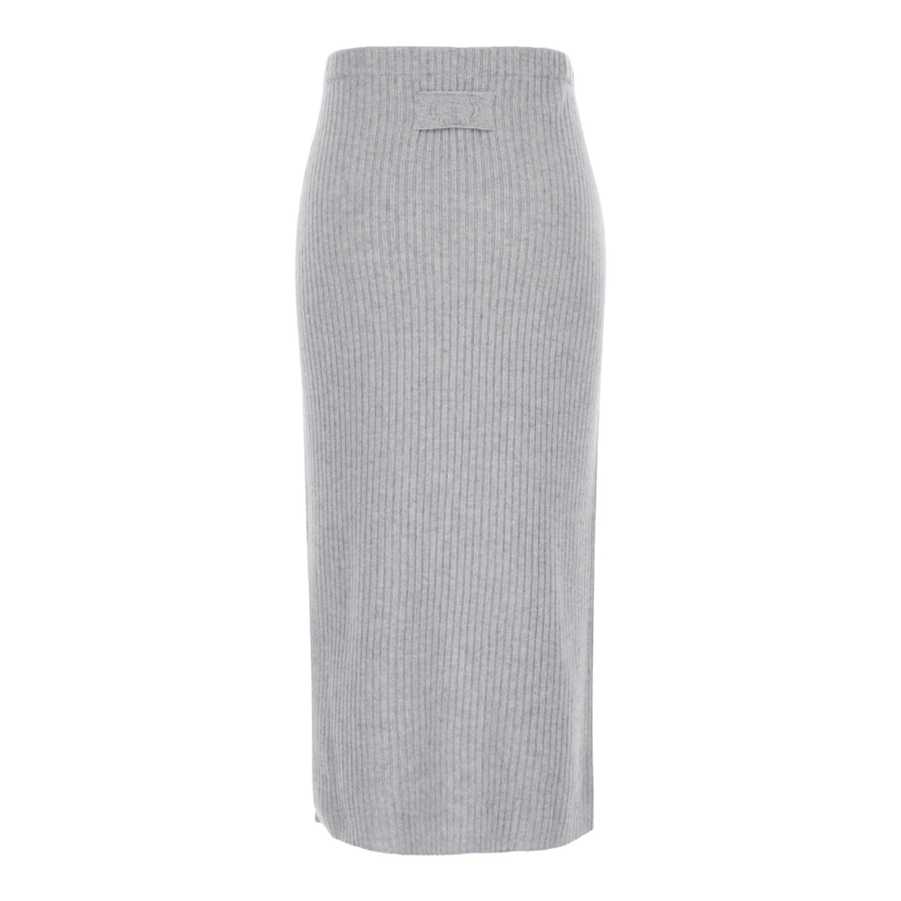 Twinset Geribbelde wollen midi-rok Gray Dames