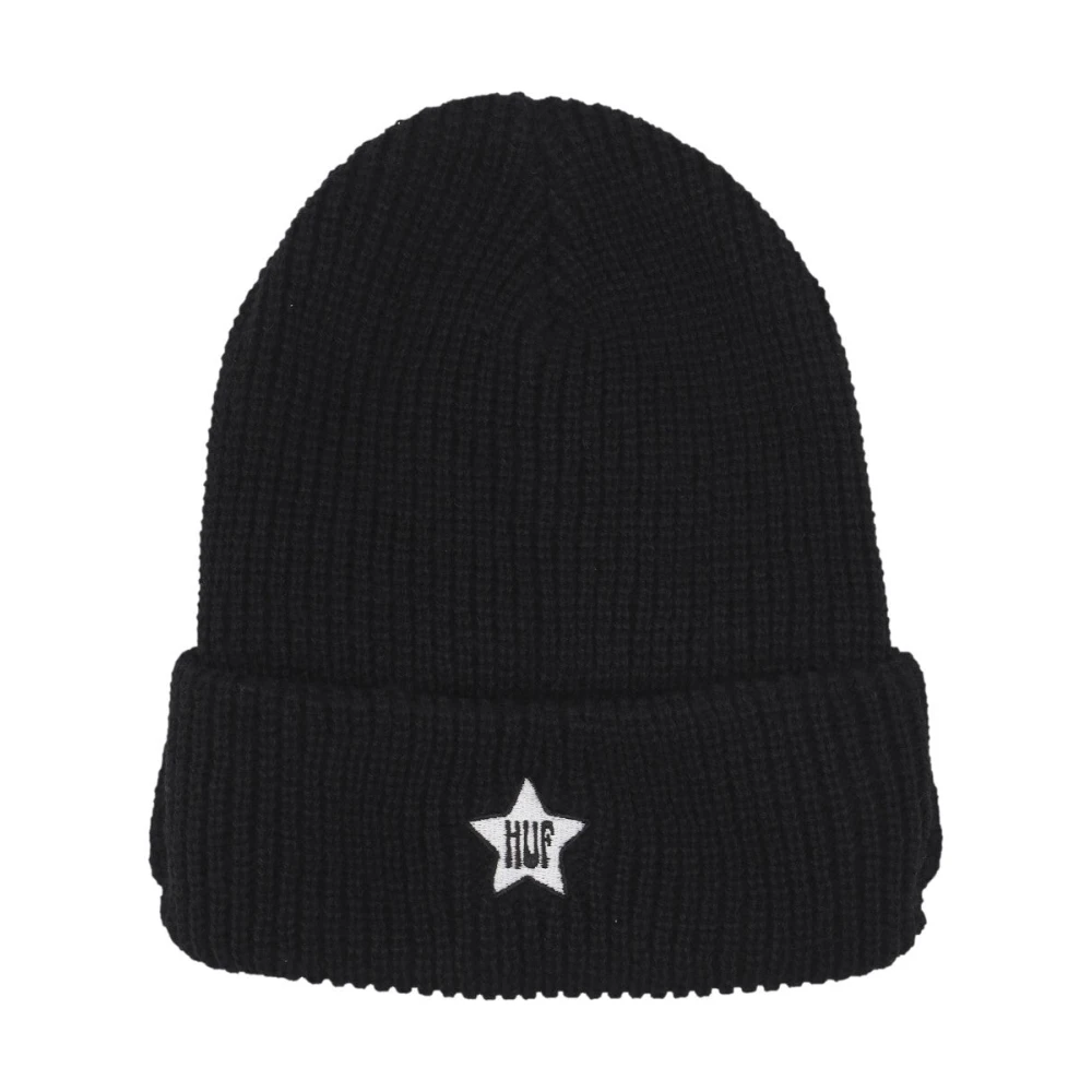 HUF Zwarte Visor Beanie Hoed Black Heren