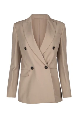 Beige Ulljacka Elegant Stil