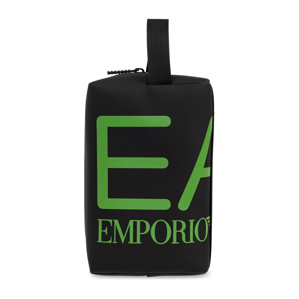 Emporio Ar i EA7 Cosmeticatas met bedrukt logo Black Unisex