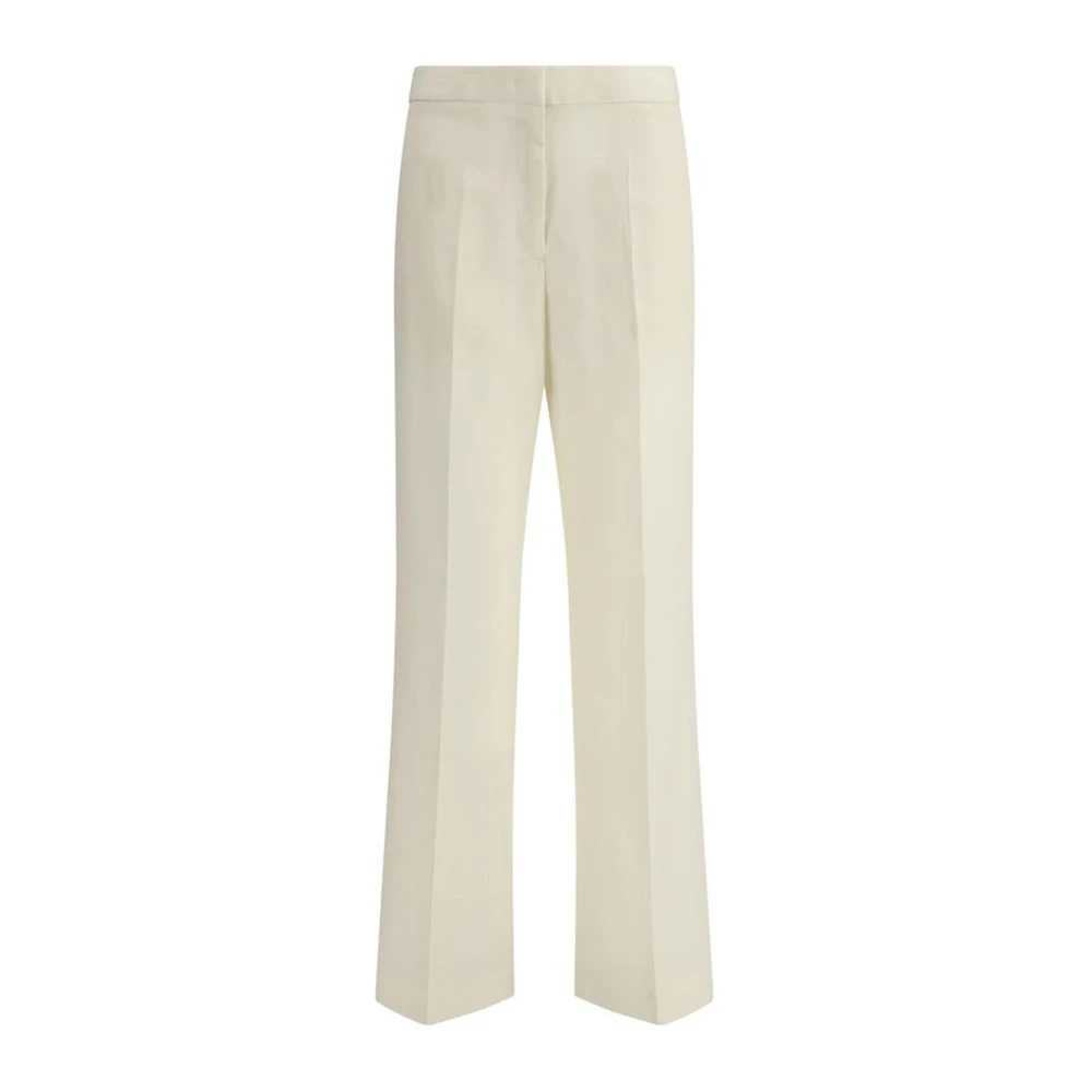 Fabiana Filippi Flare Leg Wollen Broek met Welt Zakken Beige Dames