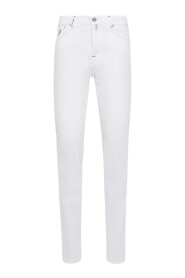Weiße Slim Fit Five Pocket Jeans