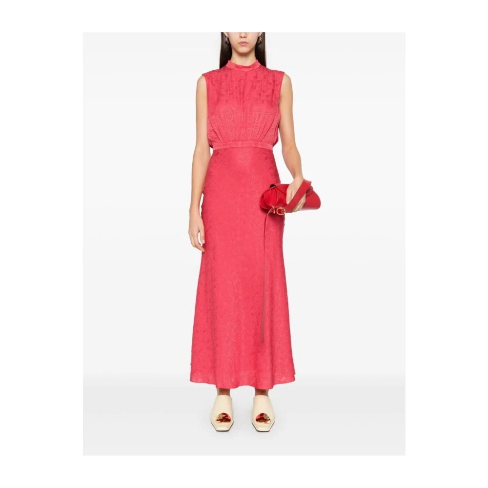 Saloni Hibiscus Zijden Jurk Pink Dames