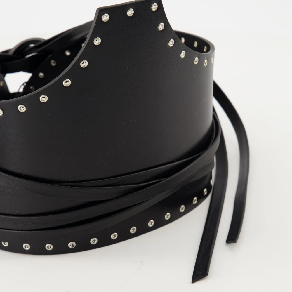 IRO Zwart Leren Korset Riem Black Dames