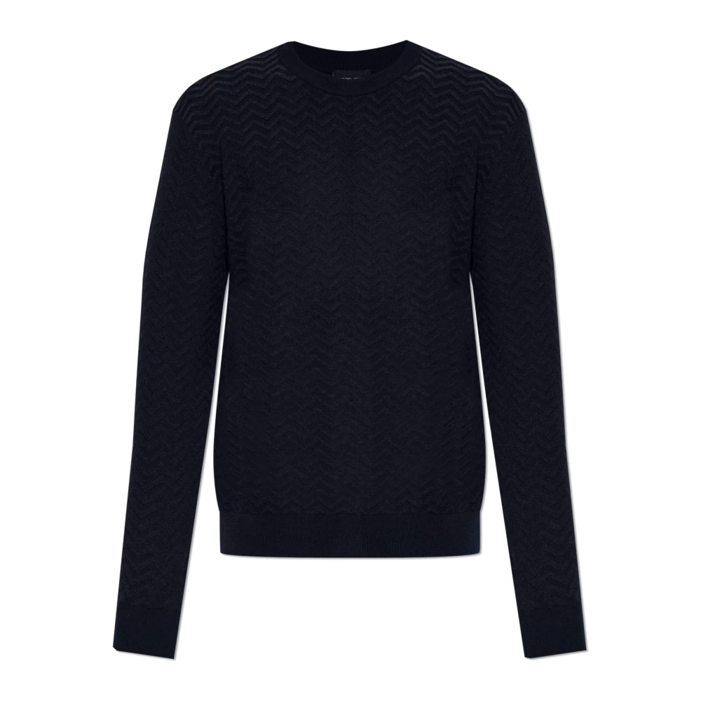 Giorgio Armani Blå Tröja Med Mönster