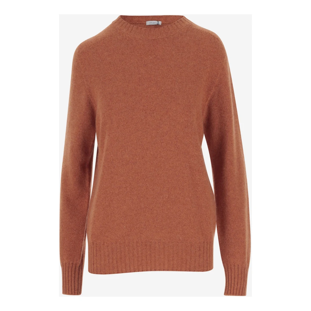 Malo Luxe Cashmere Crew Neck Sweater Orange Heren