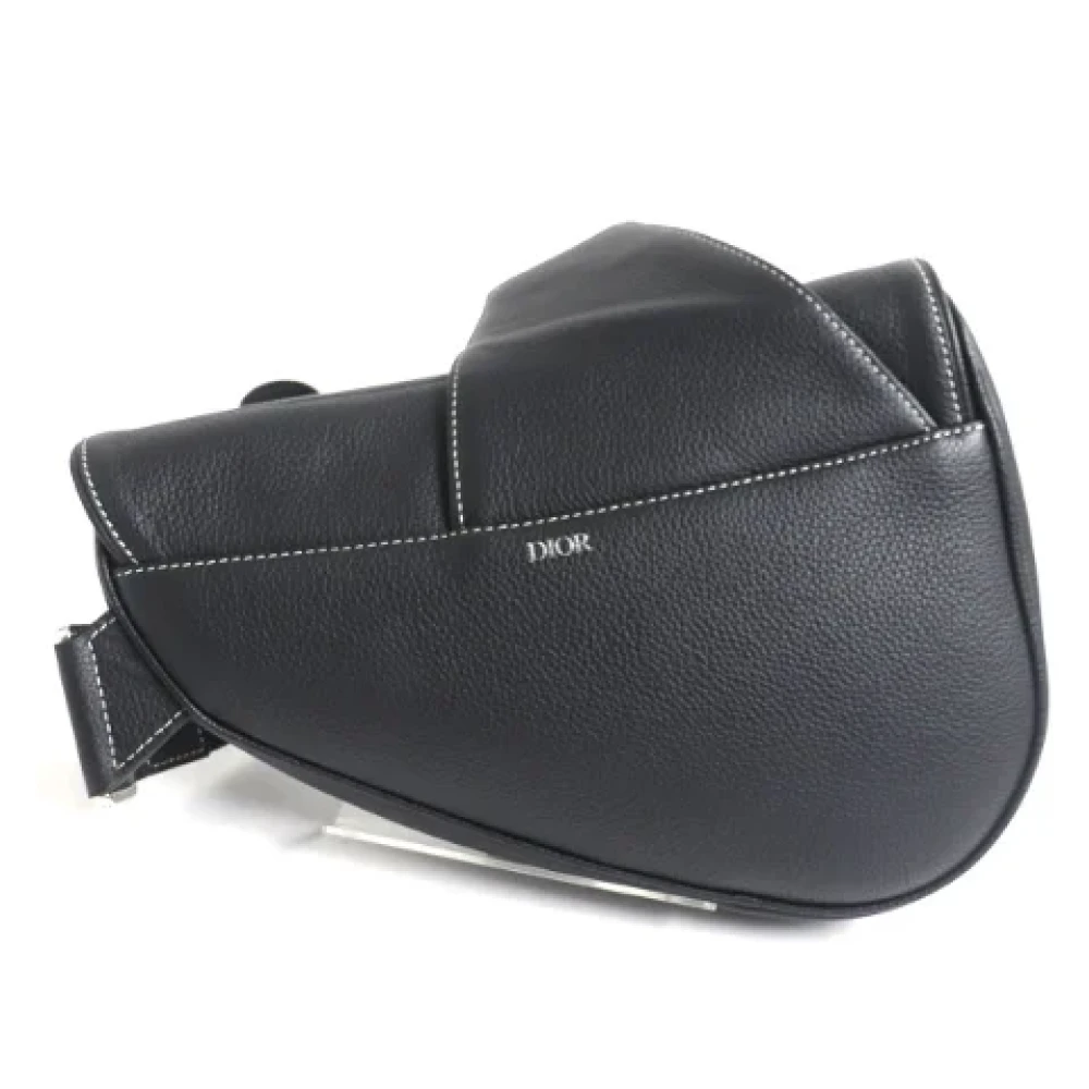 Dior Vintage Pre-owned Leather crossbody-bags Black Dames