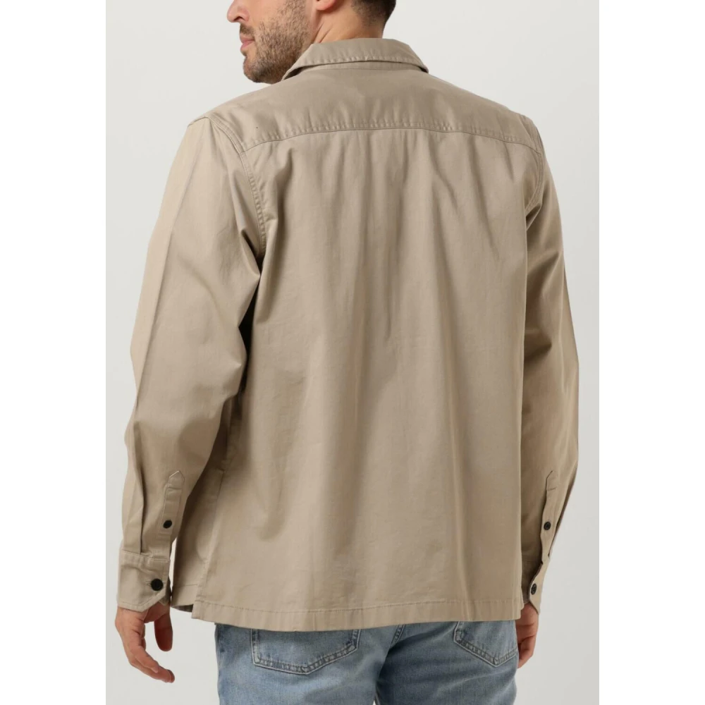 Calvin Klein Utility Shirt Taupe Moderne Man Beige Heren