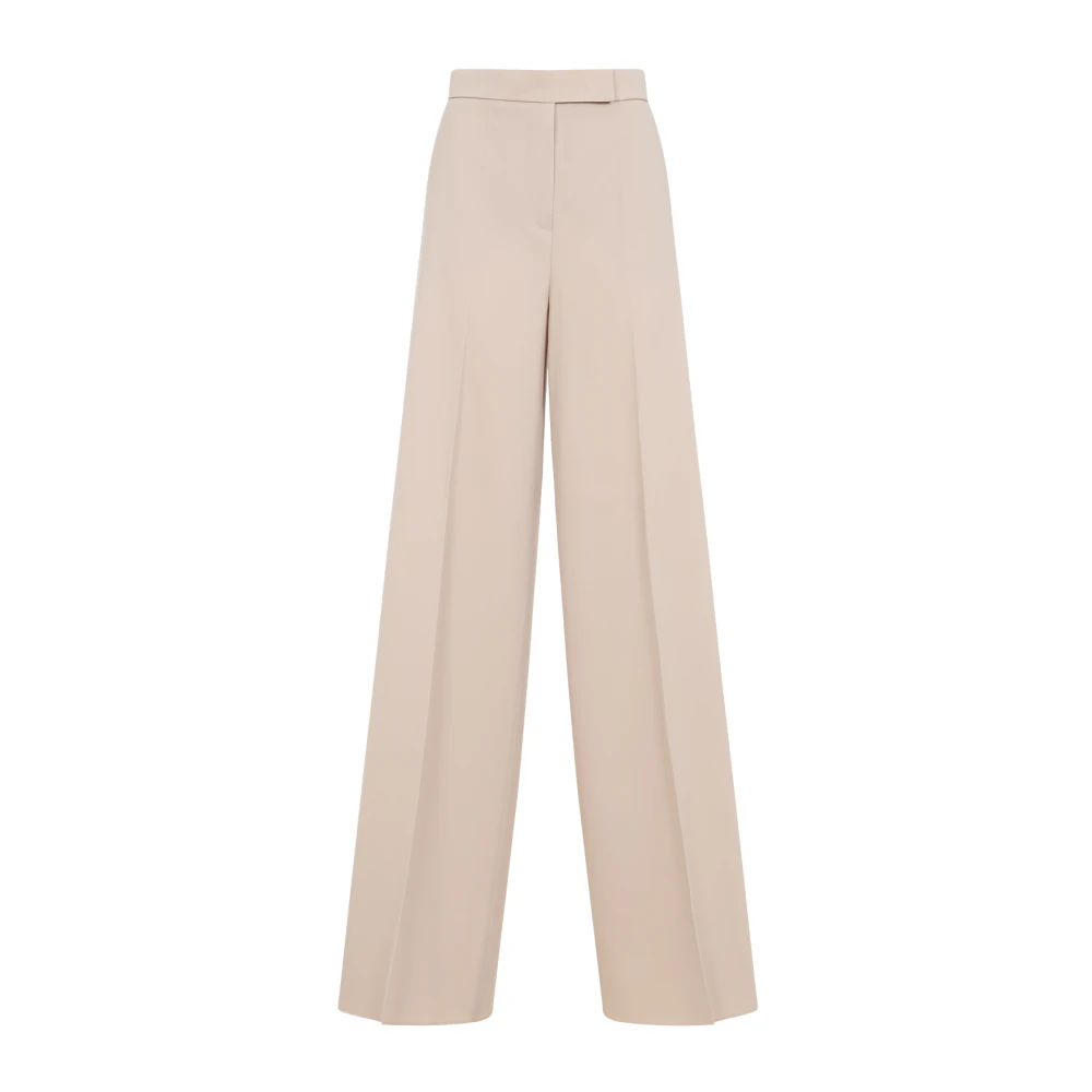 Max Mara Wijde Pijp Broek Albino Ninfa Stijl Beige Dames