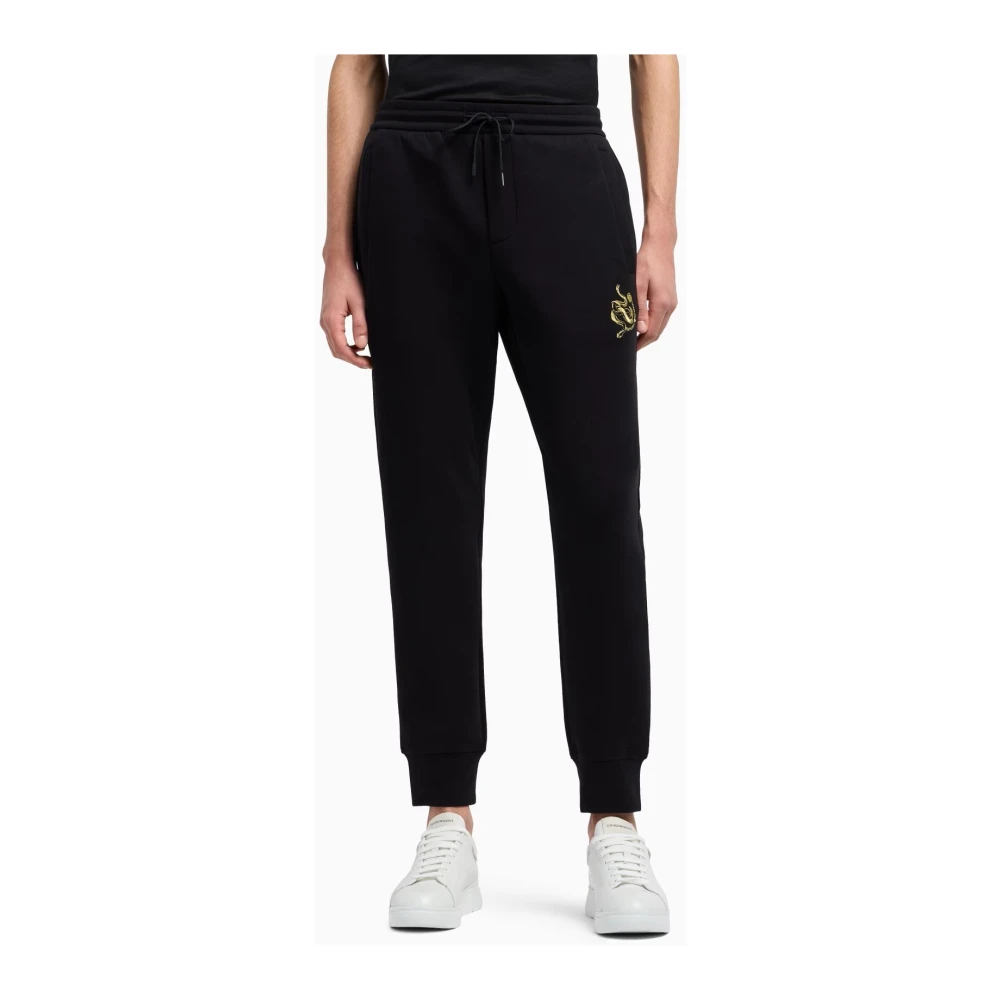 Emporio Armani Zwarte stijlvolle herenbroek Black Heren