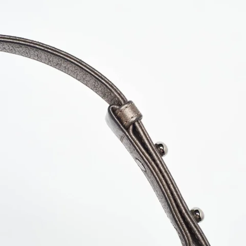 Chanel Vintage Pre-owned Leather chanel-bags Gray Dames