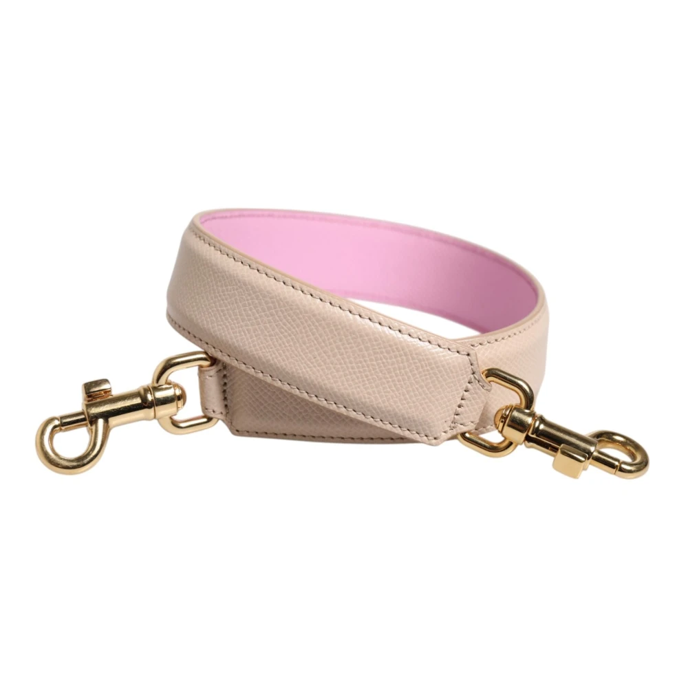 Dolce & Gabbana Beige Rosa Läder Handväska Axelrem