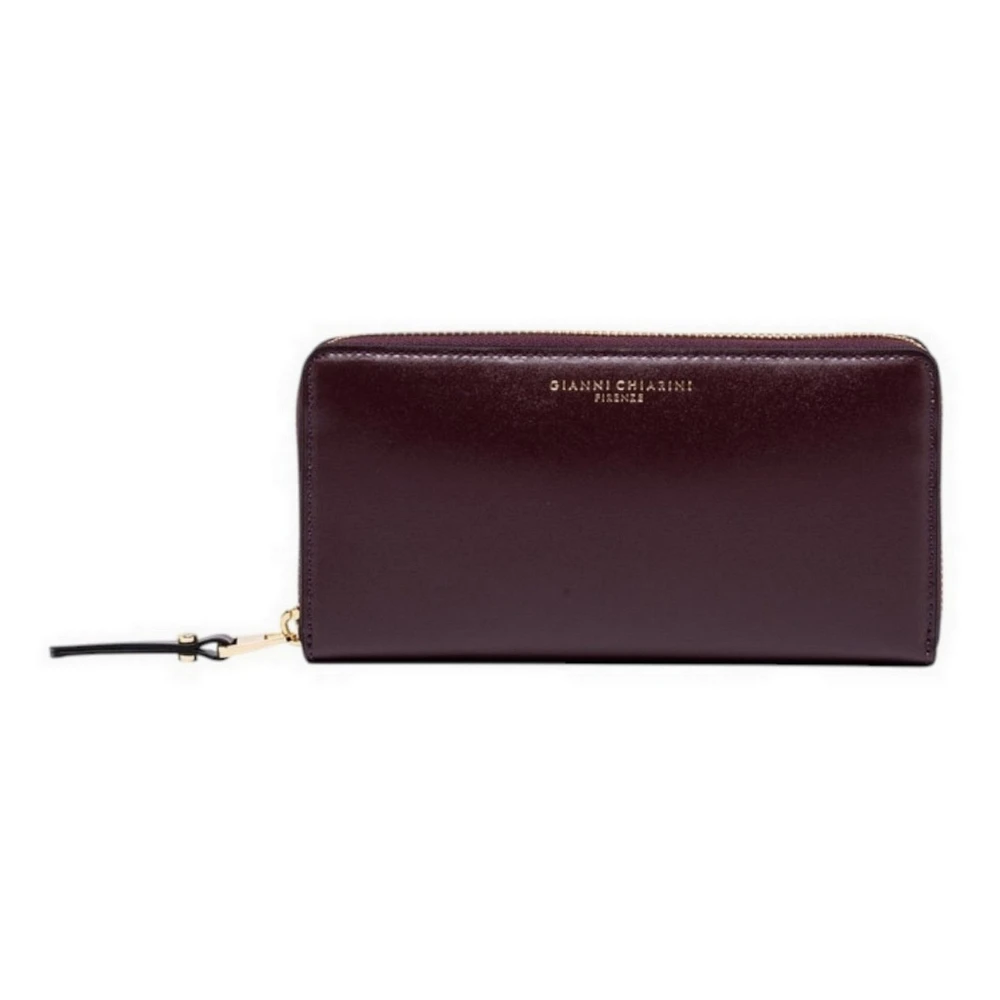 Gianni Chiarini Bordeaux Leren Portemonnee met Drukknoop Red Dames