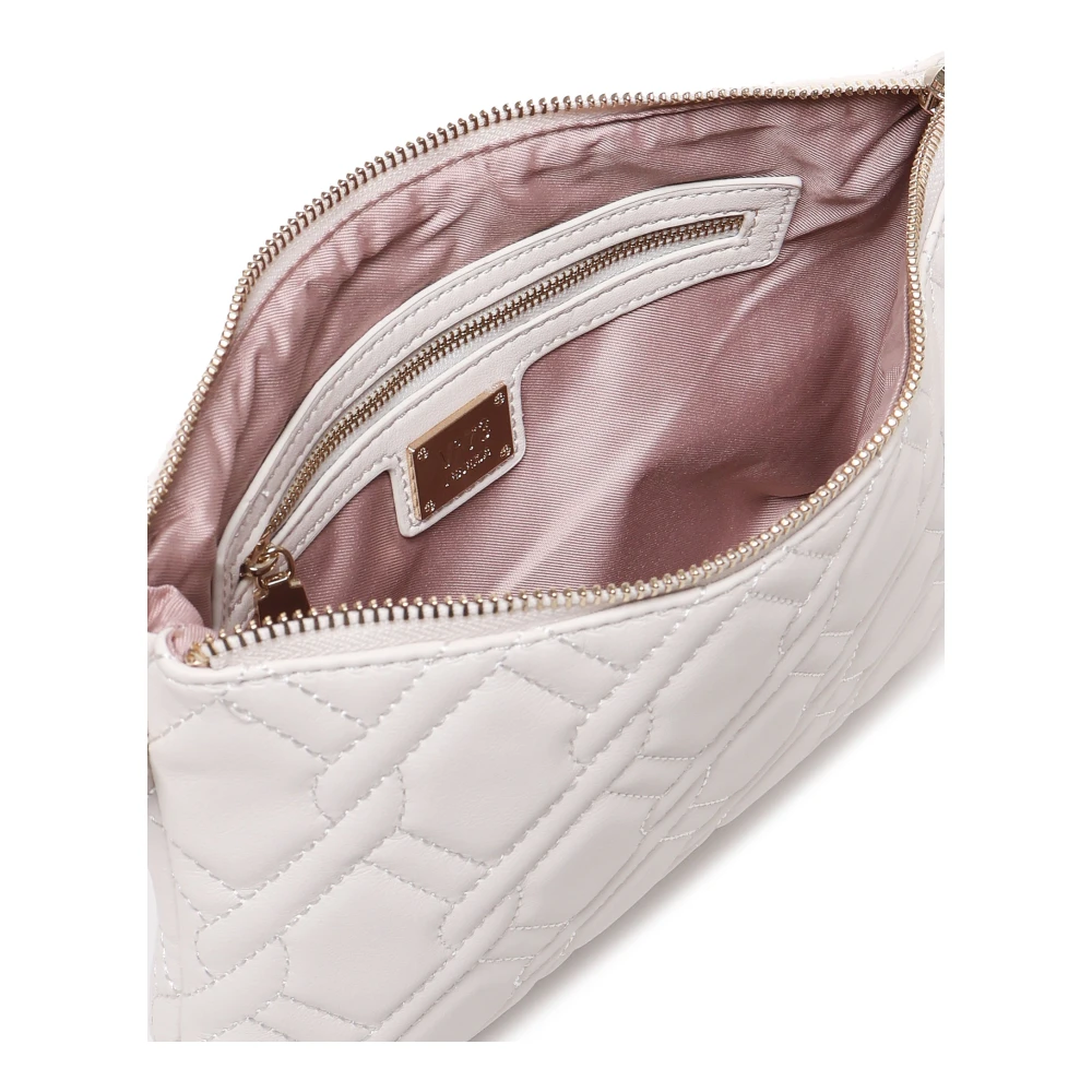 V73 Crème Ecoleer Clutch met Metallic Logo Beige Dames