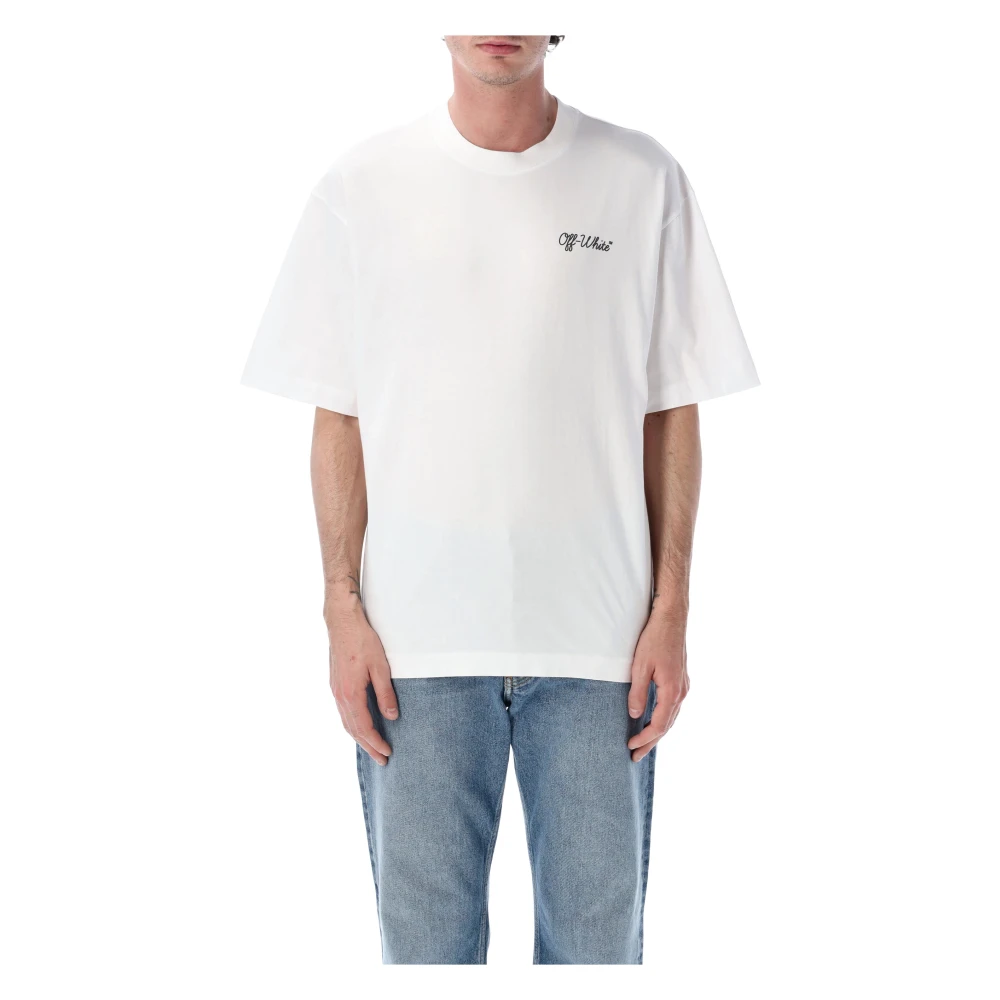 Off White Men's White Script Skate Tee - Off - T-Shirts - L - Tops