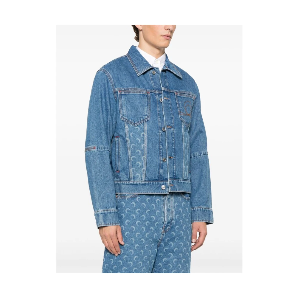 Marine Serre Lichtblauwe Geknoopte Buitenkleding Blue Heren