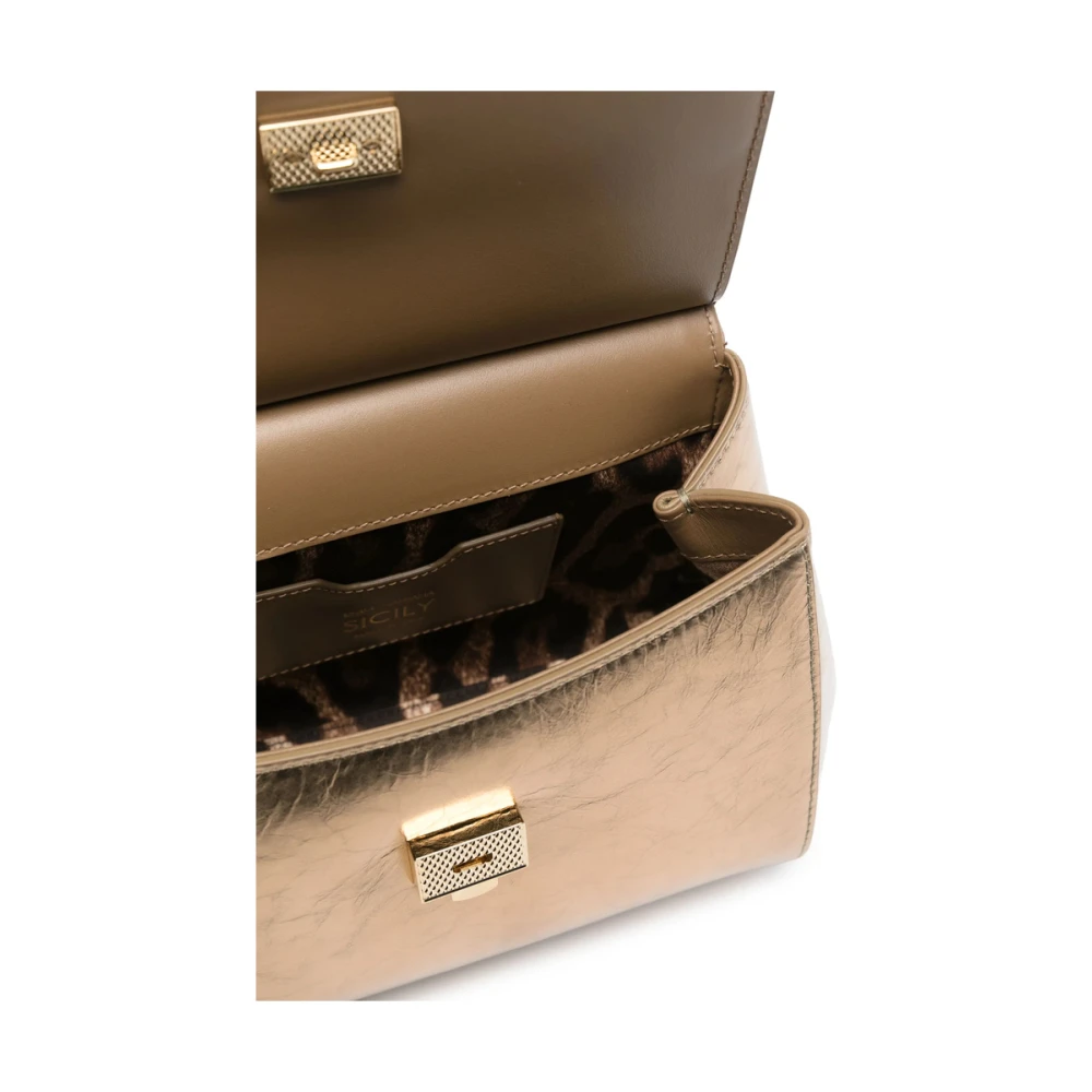 Dolce & Gabbana Goudkleurige Tas met Snelsluitende Gesp Yellow Dames