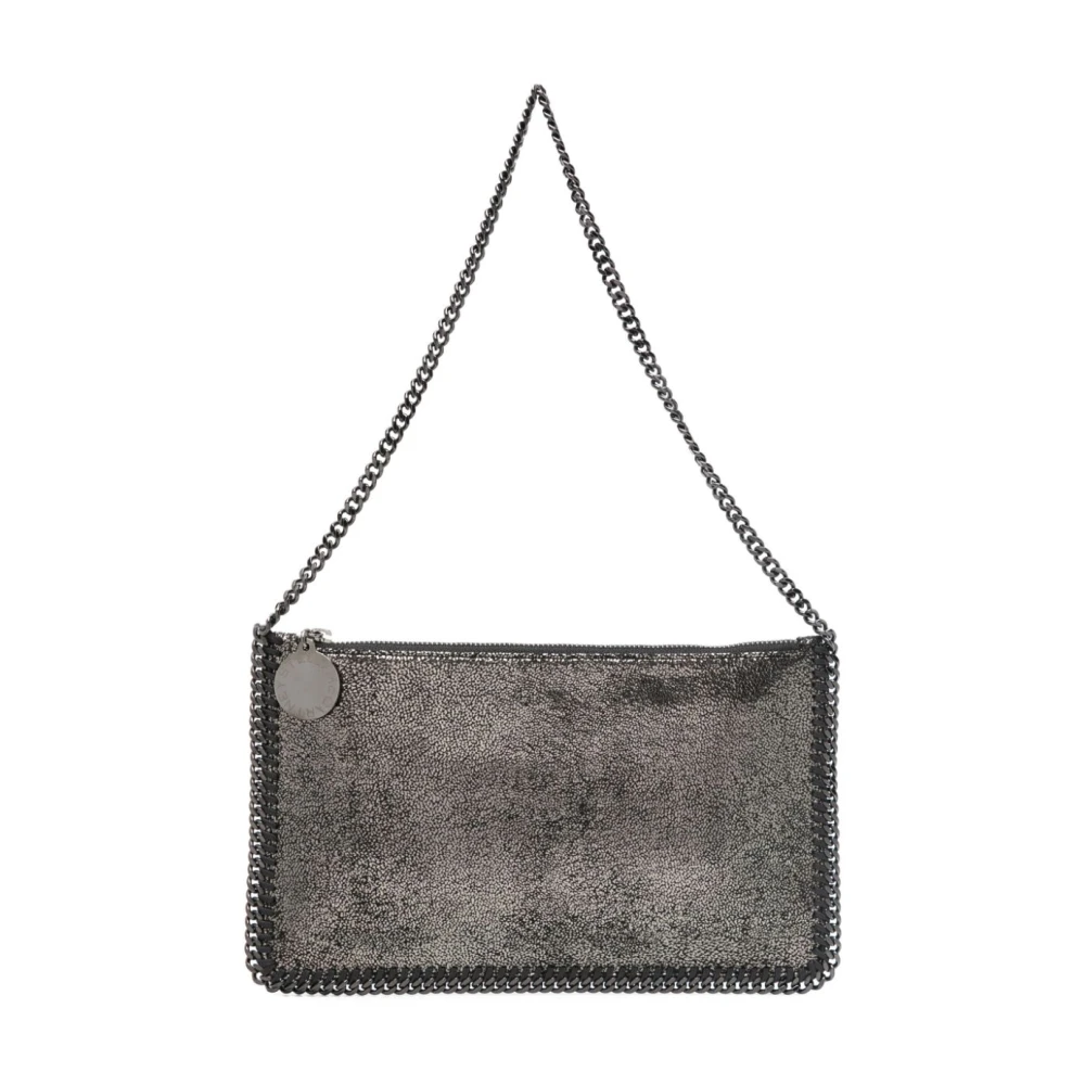 Stella Mccartney Metallic Grijze Ketting Schoudertas Gray Dames