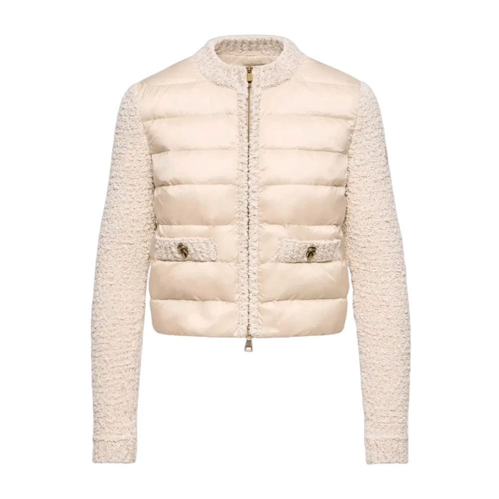 Moncler Women's Beige Cardigan - Winter Jackets - L - Jackets