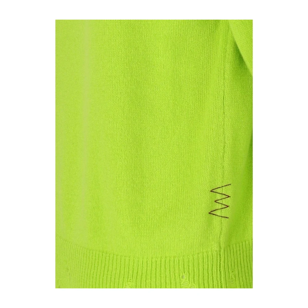 Amaránto Groene Crewneck Jumper met Ribbel Patroon Green Heren
