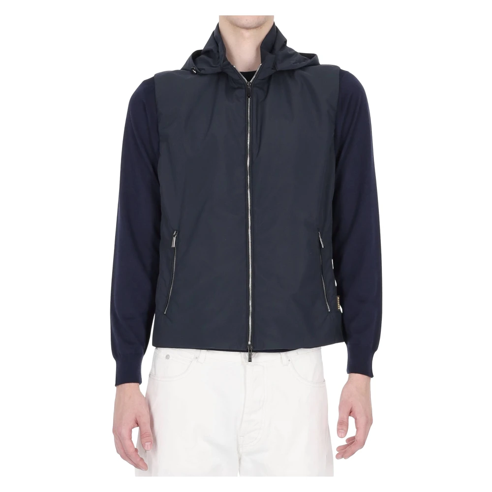 Moorer Herr Blå Jackor L, Polyester, Luis Stp Vest