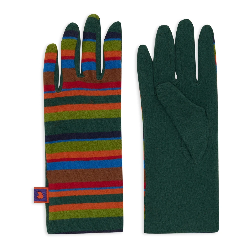 Gallo Groene Gestreepte Fleece Handschoenen Multicolor Dames