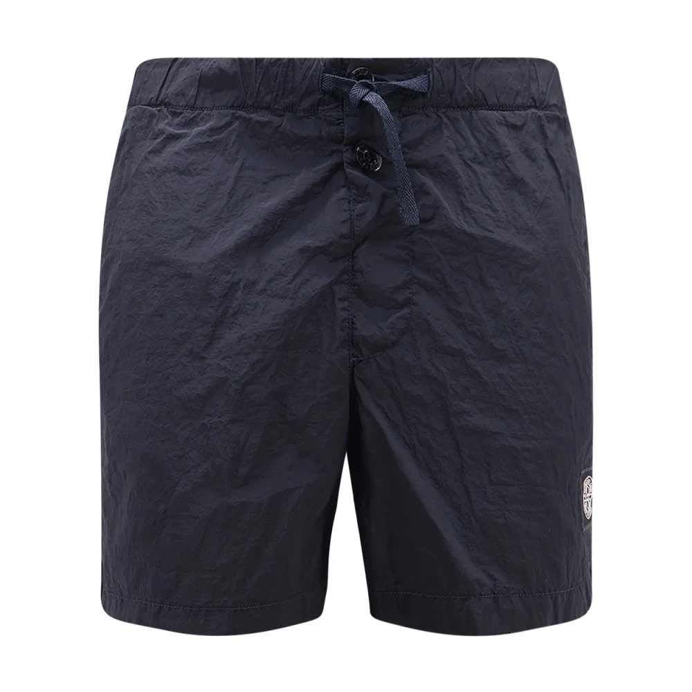 Stone Island Blue Beachwear, Male, M, Slim-Fit Swim Shorts