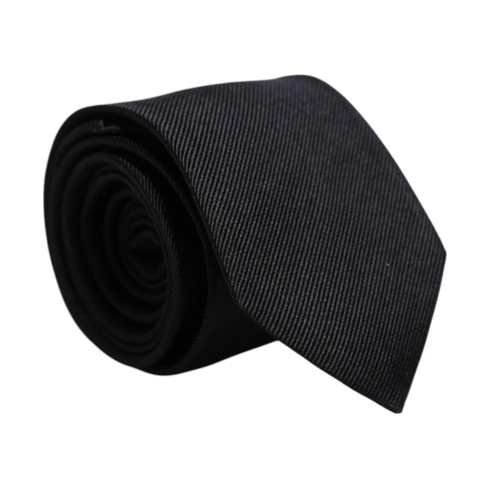 Dolce & Gabbana Men's Black Ties, One Size, Luxury Silk Necktie
