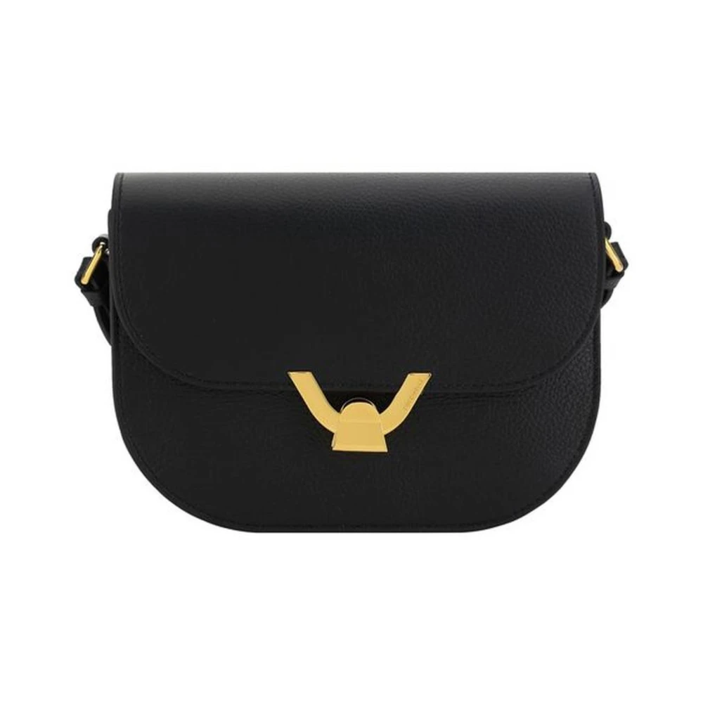 Coccinelle Garnet leren schoudertas met klep Black Dames
