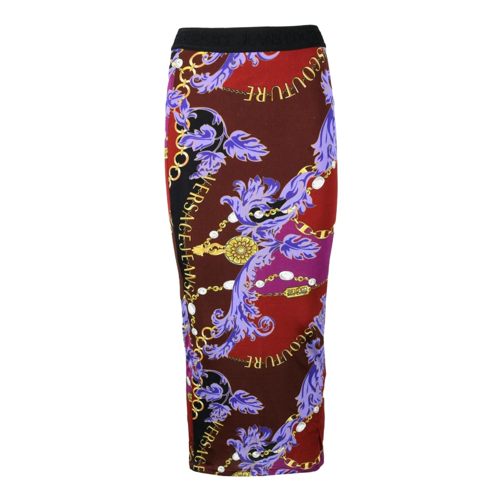 Versace Jeans Couture Elegante Viscose Elastaan Rok Multicolor Dames