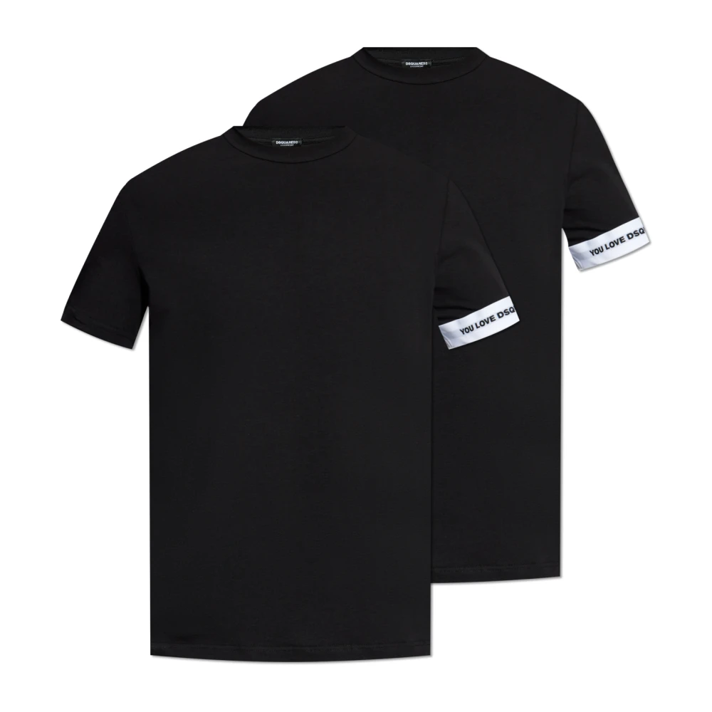 Dsquared2 Twee-pack T-shirts uit de Ondergoedcollectie Black Heren