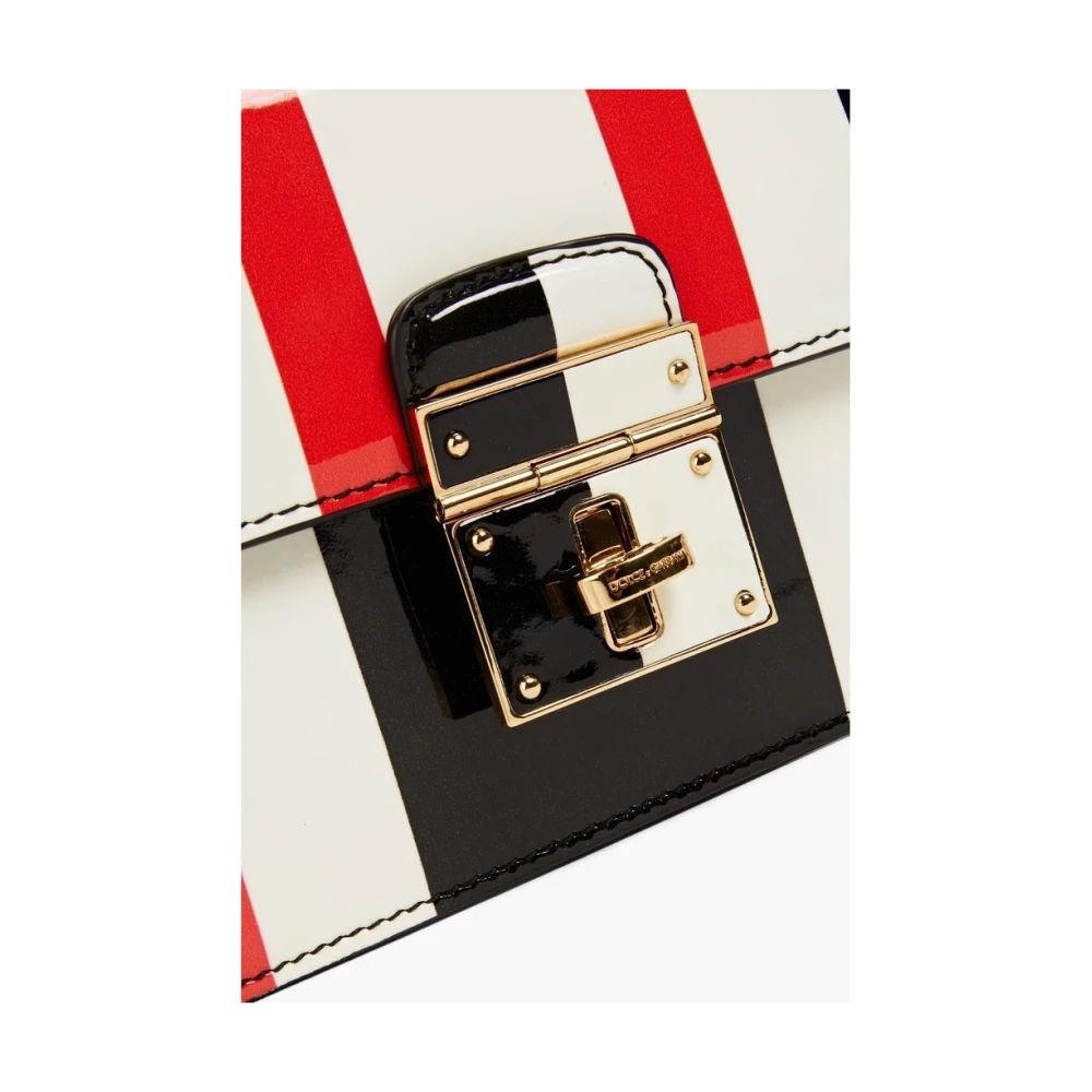 Dolce & Gabbana Leren schoudertas met lamsvacht details Multicolor Dames